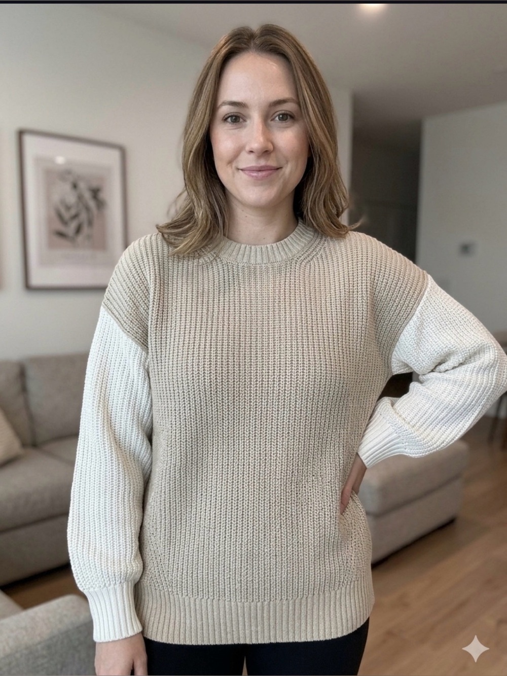 American Eagle Knit Sweater in Beige Size Medium NWT